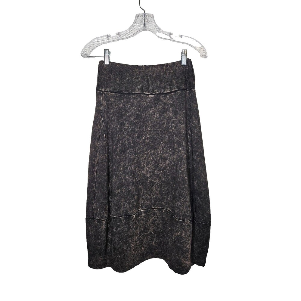 Chalet Et Cici Mottled Gray Pull On Midi Skirt XS Grunge Boho Lagenlook Artsy